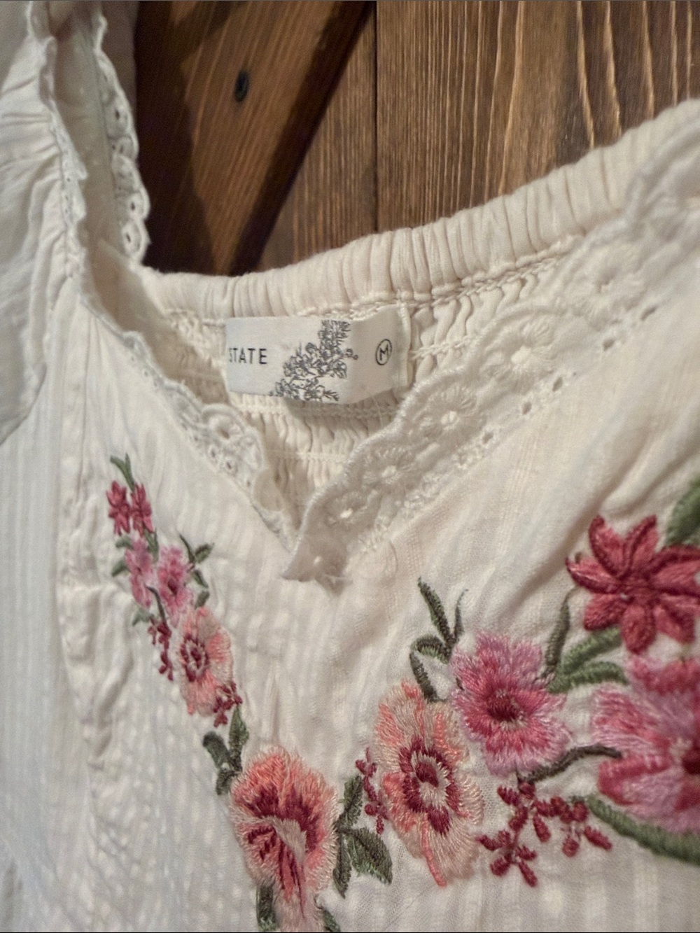 Altar'd State White Mini Dress with Pink Trim - Picture 9 of 11